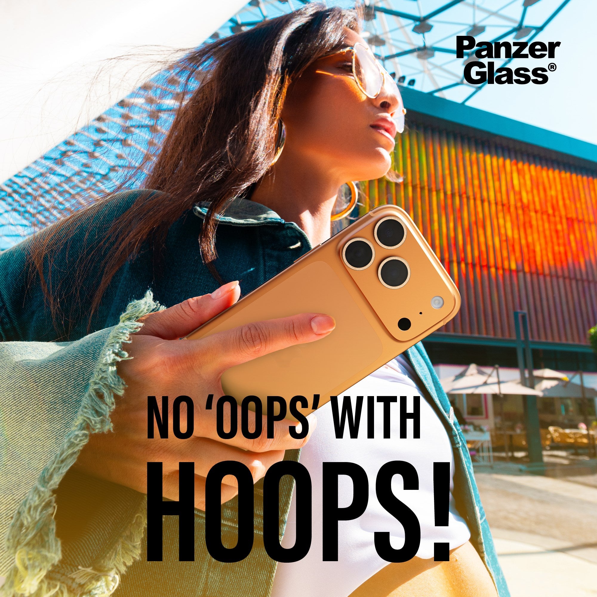PanzerGlass® Hoops® Camera Lens Protector Glitter Gold iPhone 17 | iPhone 16 | 16 Plus