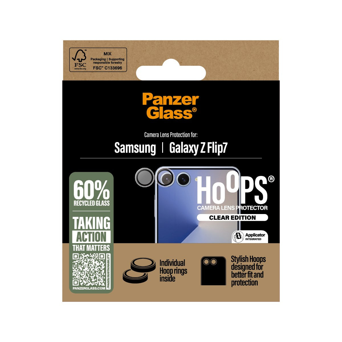 PanzerGlass® Hoops® Camera Lens Protector Transparent Samsung Galaxy Z Flip7