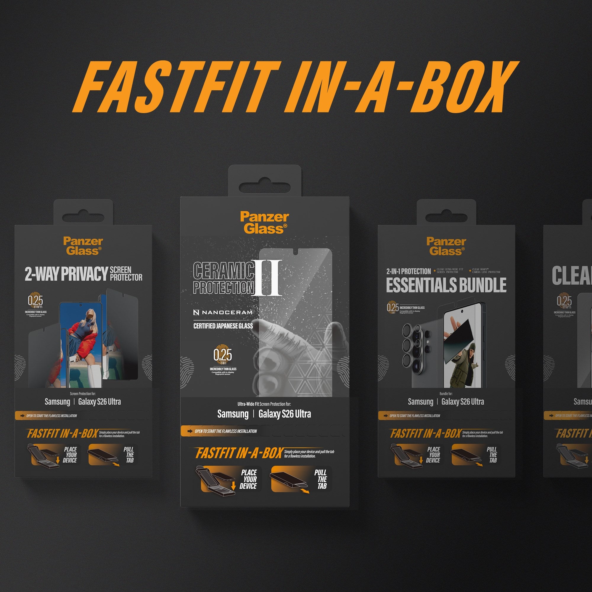 PanzerGlass® Screen Protector Samsung Galaxy S26 Ultra | Ultra-Wide Fit w. FASTFIT IN-A-BOX