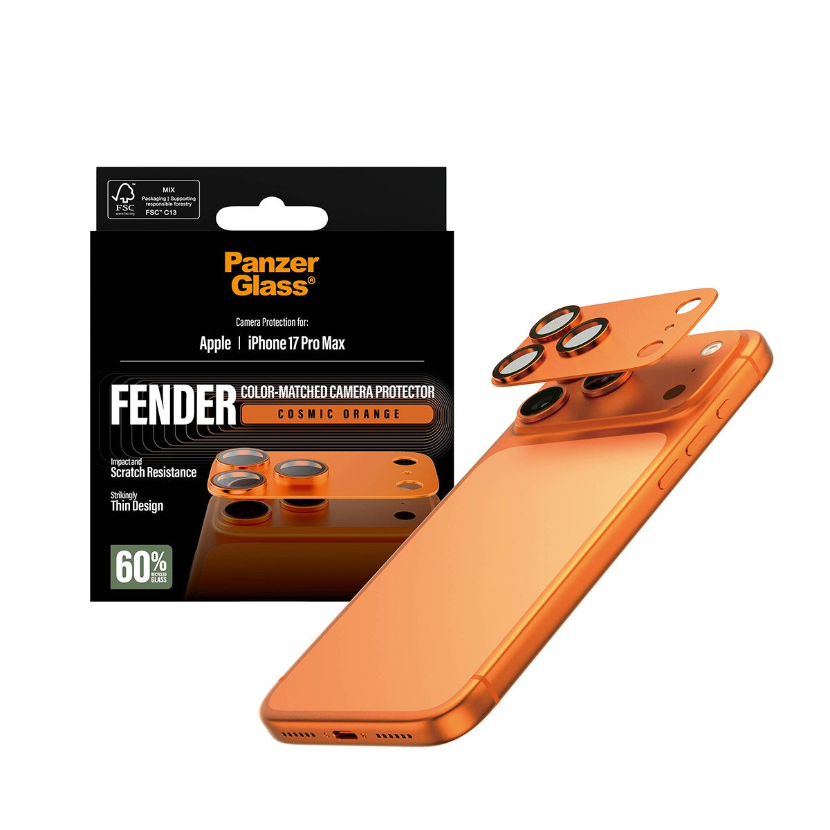 PanzerGlass® Fender Camera Protector Cosmic Orange iPhone 17 Pro Max