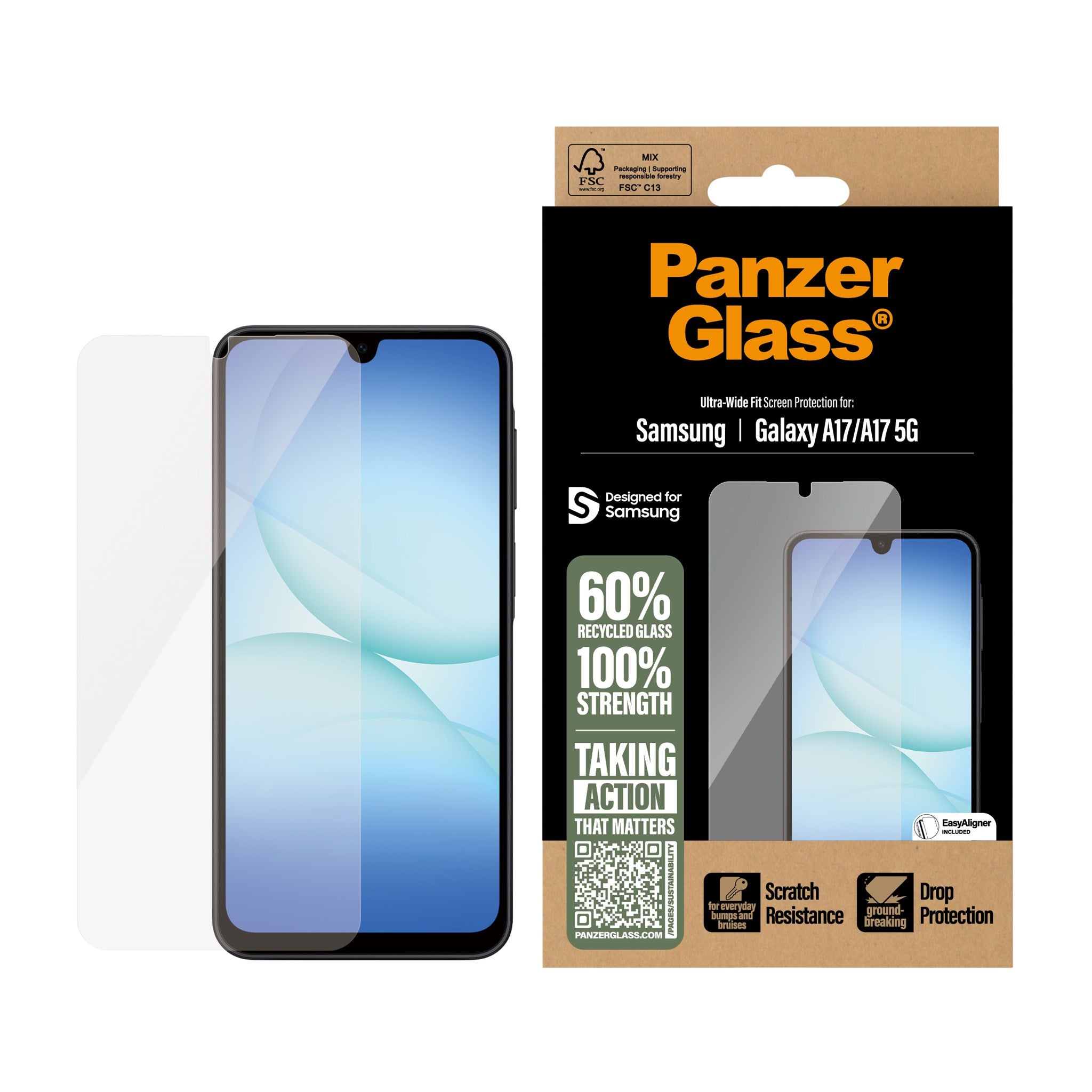 PanzerGlass® Screen Protector Samsung Galaxy A17 | A17 5G | Ultra-Wide Fit w. EasyAligner