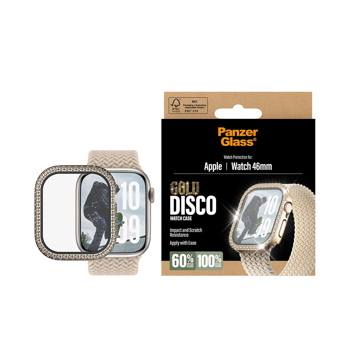 PanzerGlass® Screen Protector Fullbody Disco Gold Apple Watch 2025 | 46mm