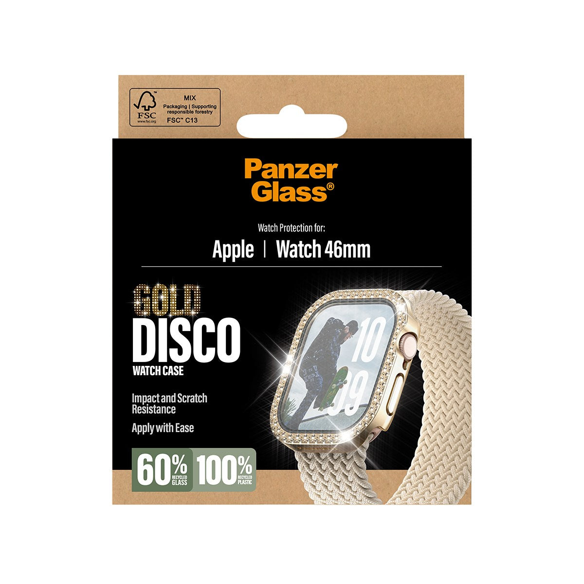 PanzerGlass® Screen Protector Fullbody Disco Gold Apple Watch 2025 | 46mm