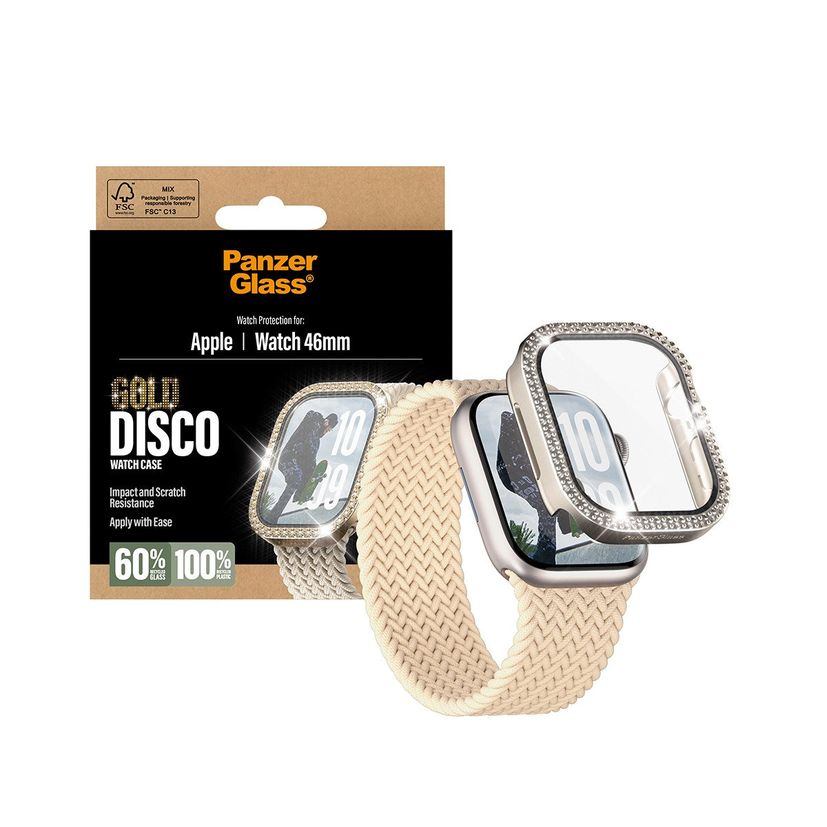 PanzerGlass® Screen Protector Fullbody Disco Gold Apple Watch 2025 | 46mm
