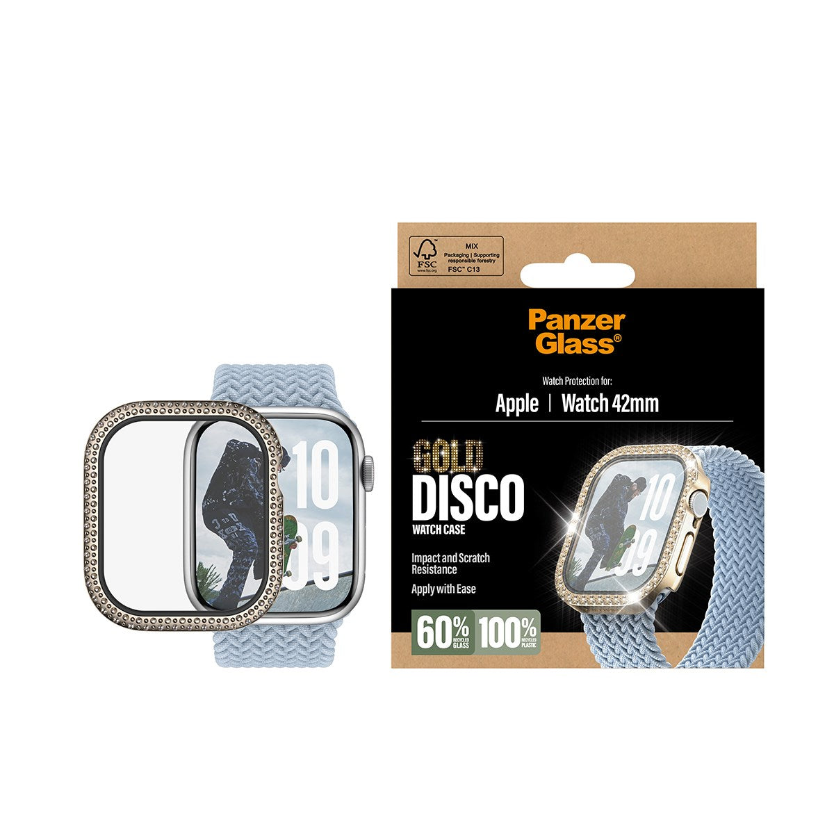 PanzerGlass® Screen Protector Fullbody Disco Gold Apple Watch 2025 | 42mm