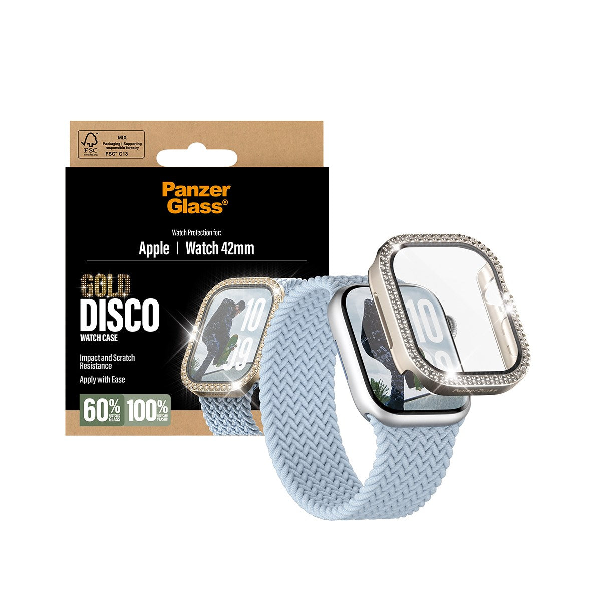 PanzerGlass® Screen Protector Fullbody Disco Gold Apple Watch 2025 | 42mm