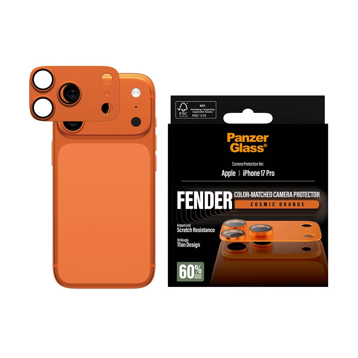 PanzerGlass® Fender Camera Protector Cosmic Orange iPhone 17 Pro