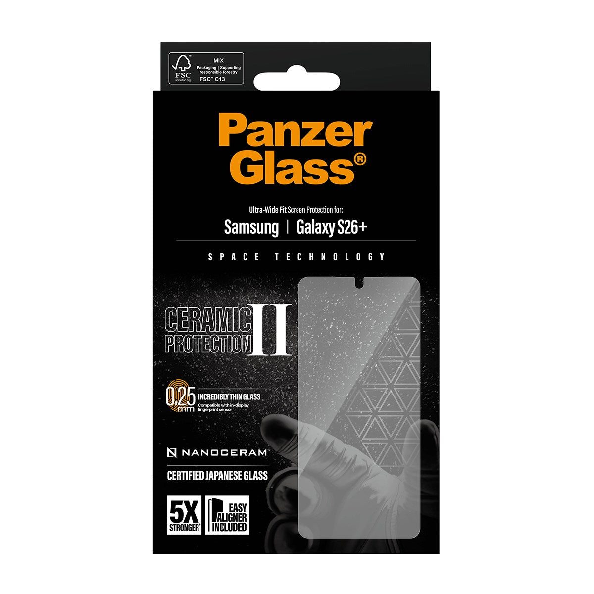 PanzerGlass® Ceramic Screen Protector Samsung Galaxy S26+ | Ultra-Wide Fit w. EasyAligner