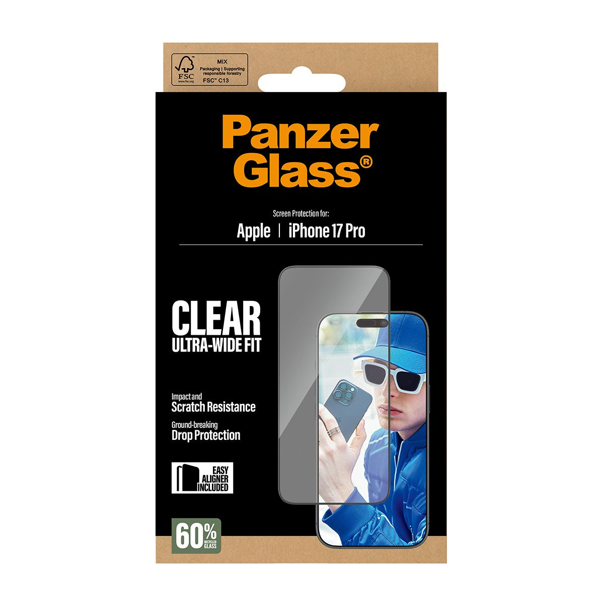 PanzerGlass® Screen Protector iPhone 17 Pro | Ultra-Wide Fit w. EasyAligner