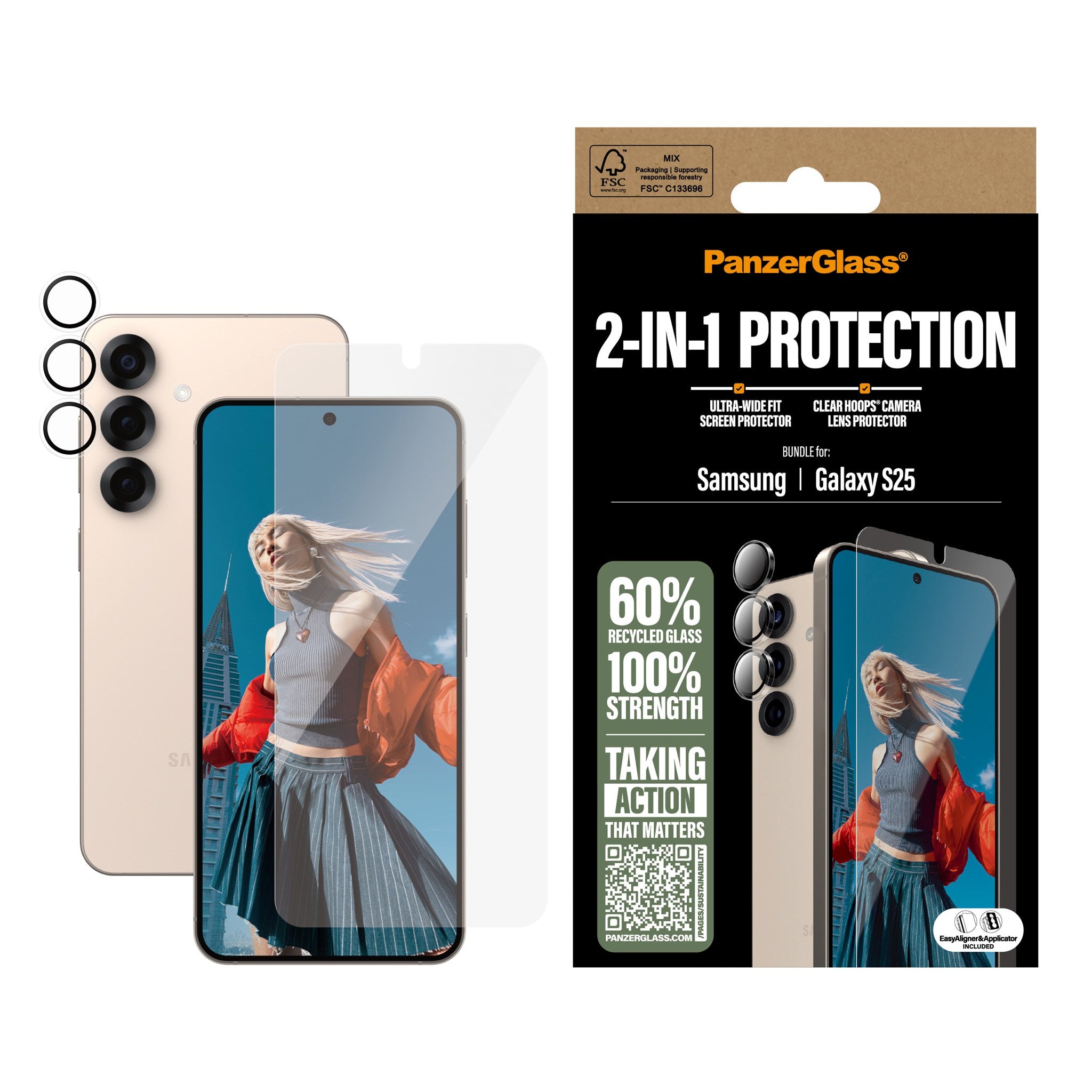PanzerGlass® 2-in-1 Protection Bundle Samsung Galaxy S25