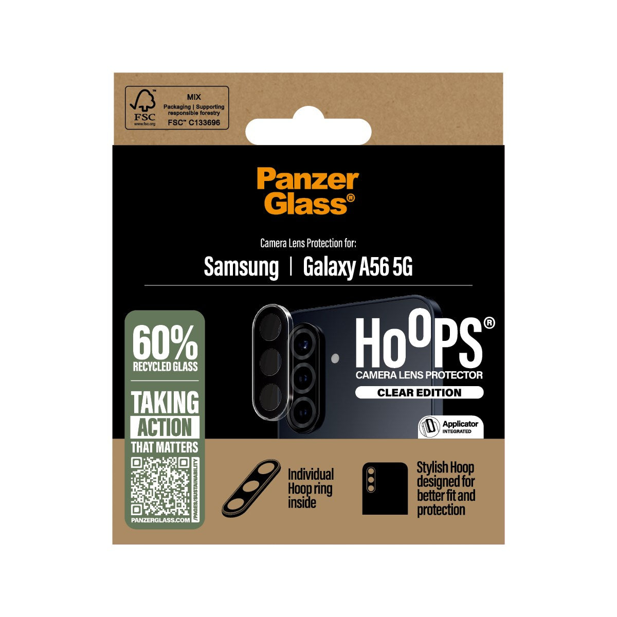 PanzerGlass® Hoops® Transparent Camera Lens Protector Samsung Galaxy A56 5G