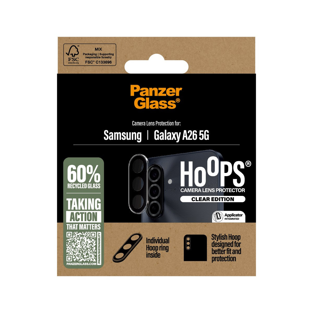 PanzerGlass® Hoops® Transparent Camera Lens Protector Samsung Galaxy A26 5G
