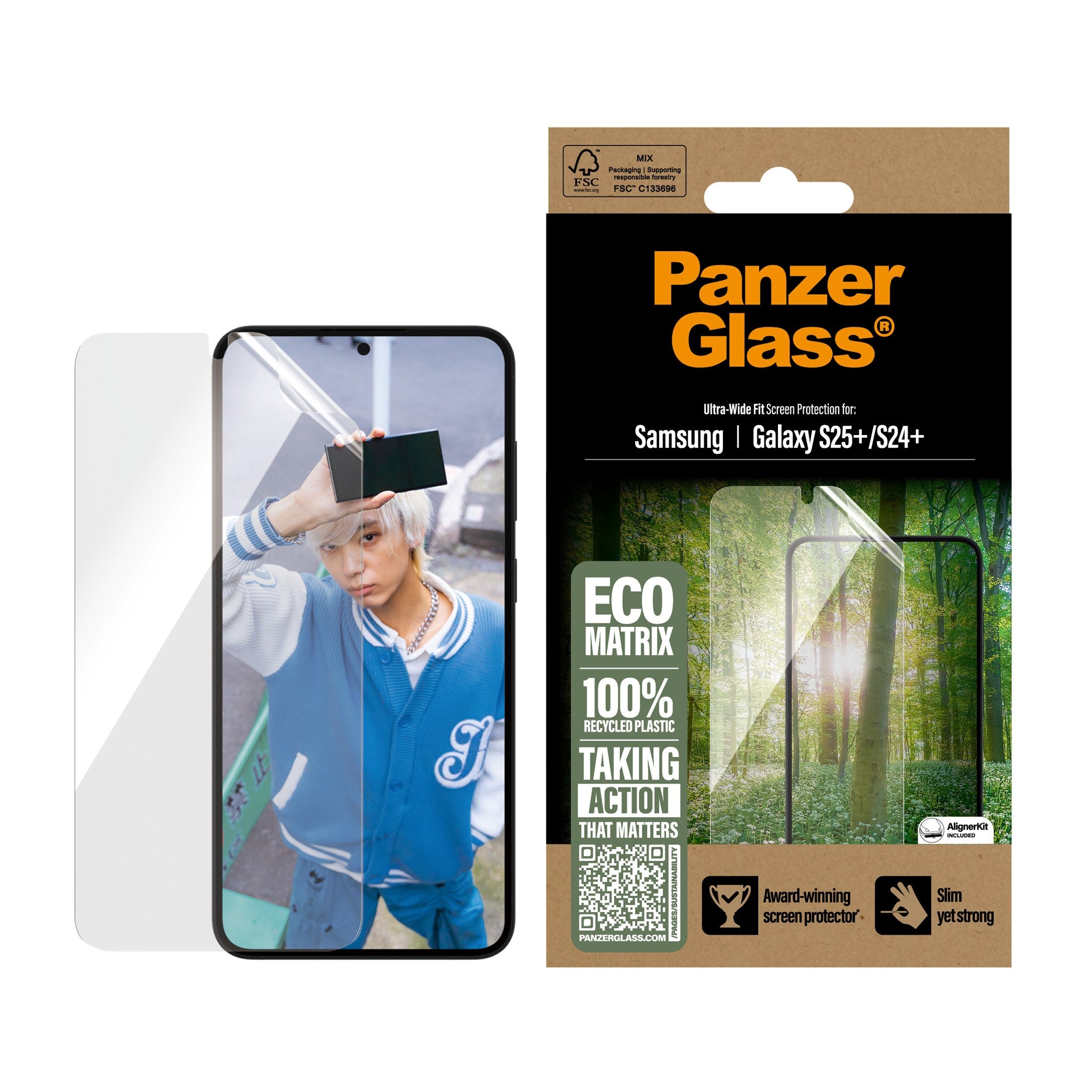 PanzerGlass® ECO MATRIX Screen Protector Samsung Galaxy S25+ | S24+ | Ultra-Wide Fit