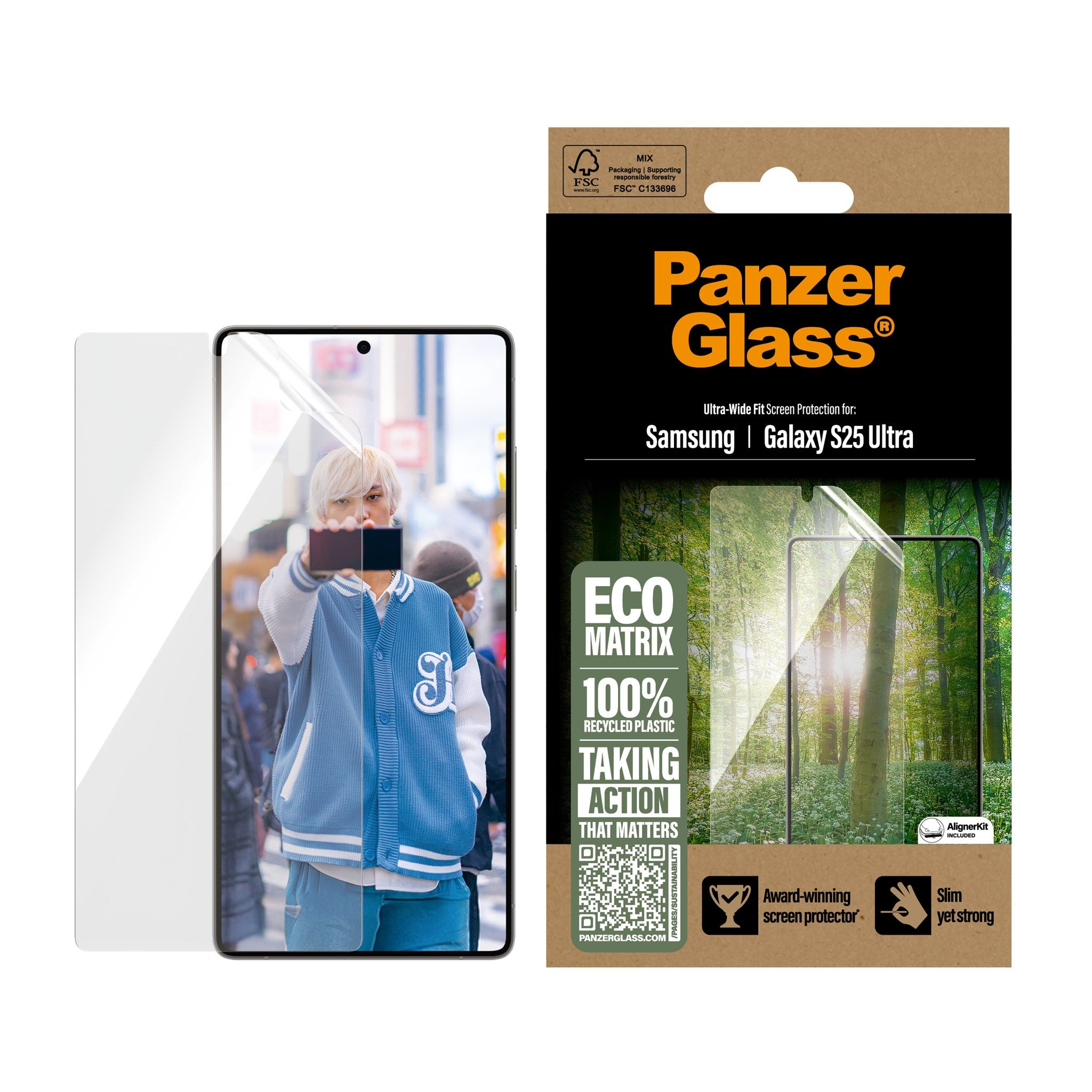 PanzerGlass® ECO MATRIX Screen Protector Samsung Galaxy S25 Ultra | Ultra-Wide Fit