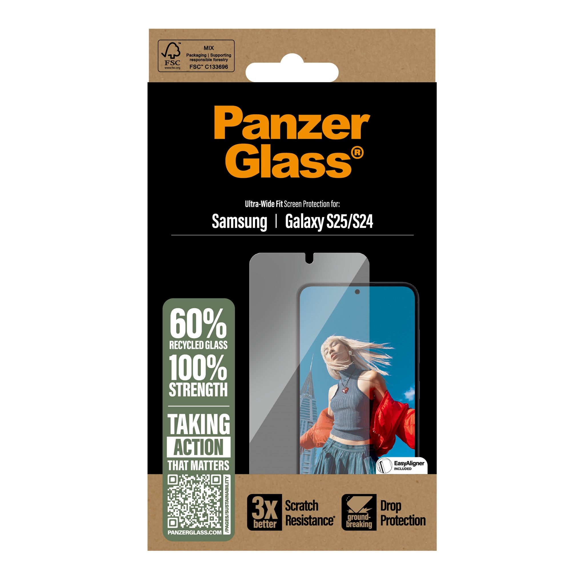 PanzerGlass® Screen Protector Samsung Galaxy S25 | S24 | Ultra-Wide Fit