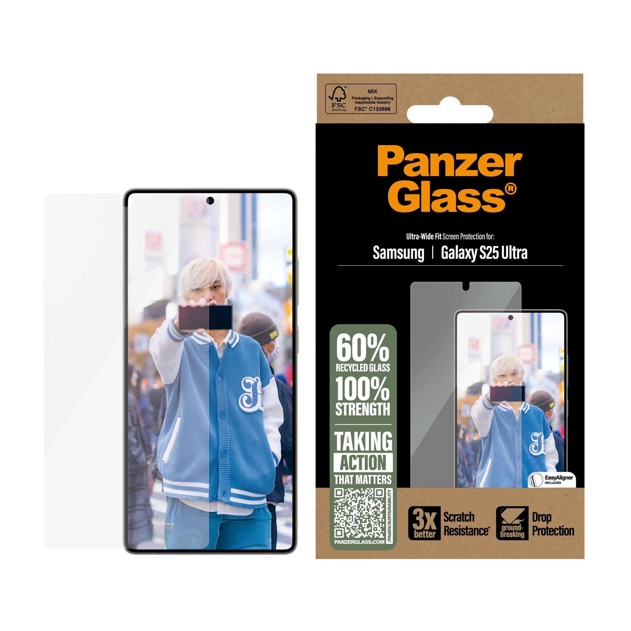 PanzerGlass® Screen Protector Samsung Galaxy S25 Ultra | Ultra-Wide Fit