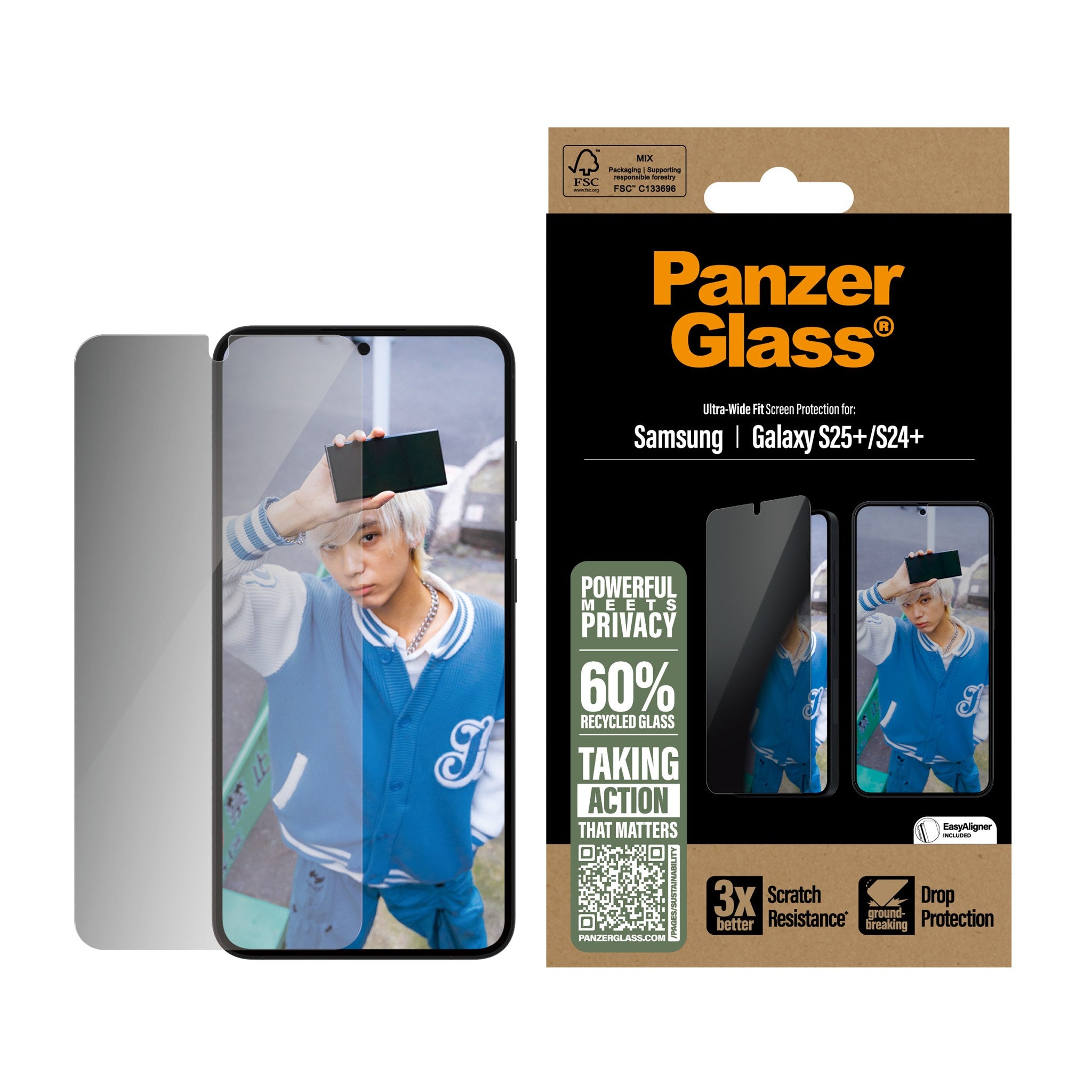 PanzerGlass® Privacy Screen Protector Samsung Galaxy S25+ | S24+ | Ultra-Wide Fit