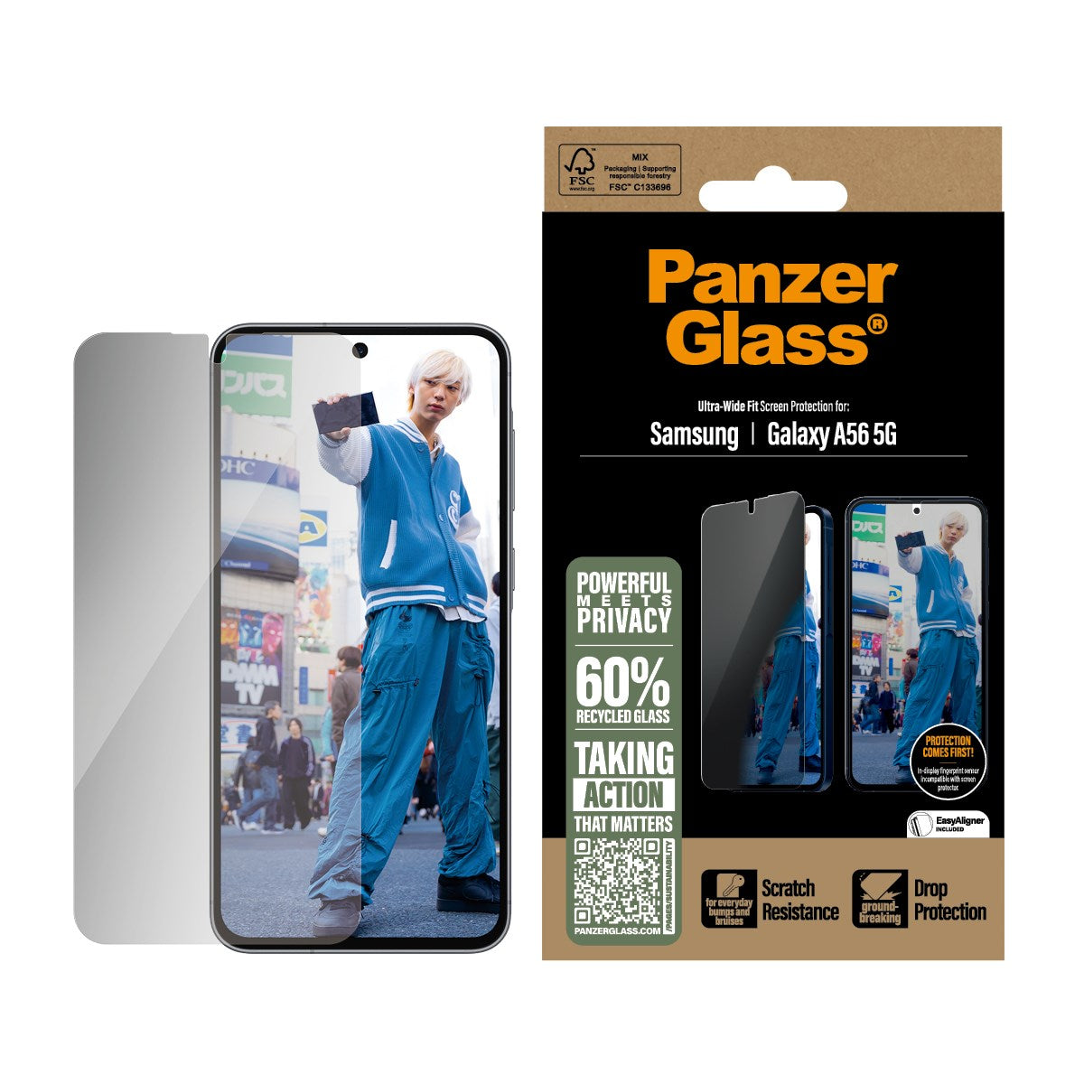 PanzerGlass® Privacy Screen Protector Samsung Galaxy A56 5G | Ultra-Wide Fit