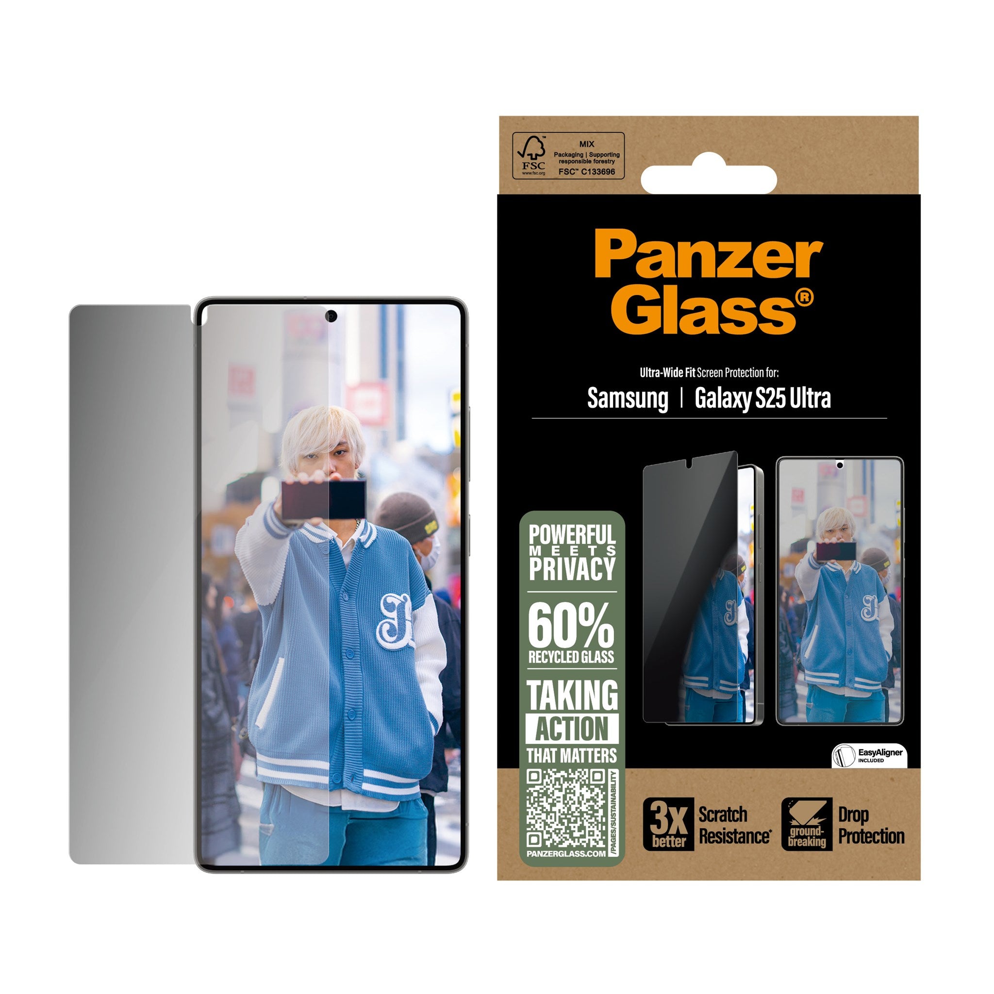 PanzerGlass® Privacy Screen Protector Samsung Galaxy S25 Ultra | Ultra-Wide Fit
