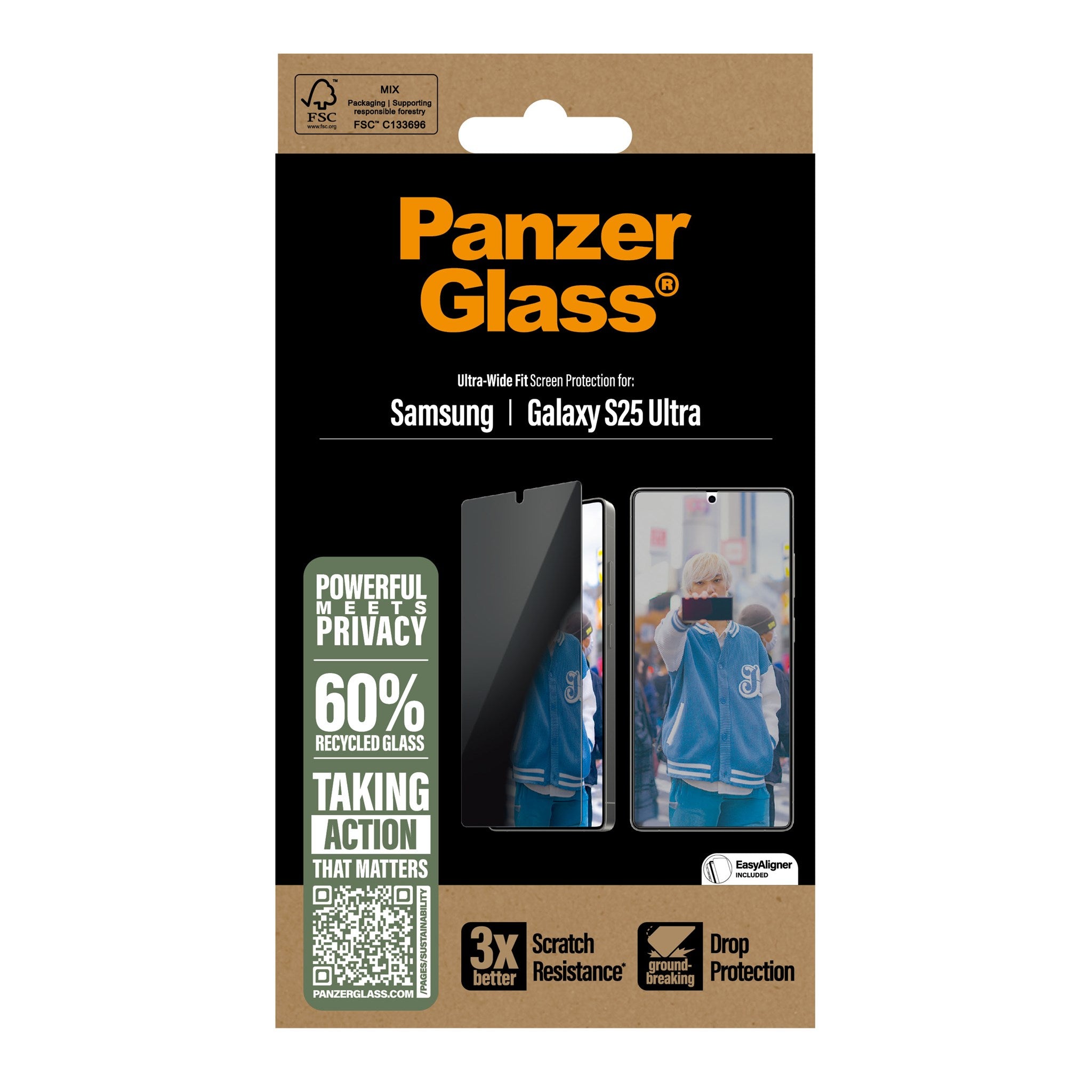 PanzerGlass® Privacy Screen Protector Samsung Galaxy S25 Ultra | Ultra-Wide Fit