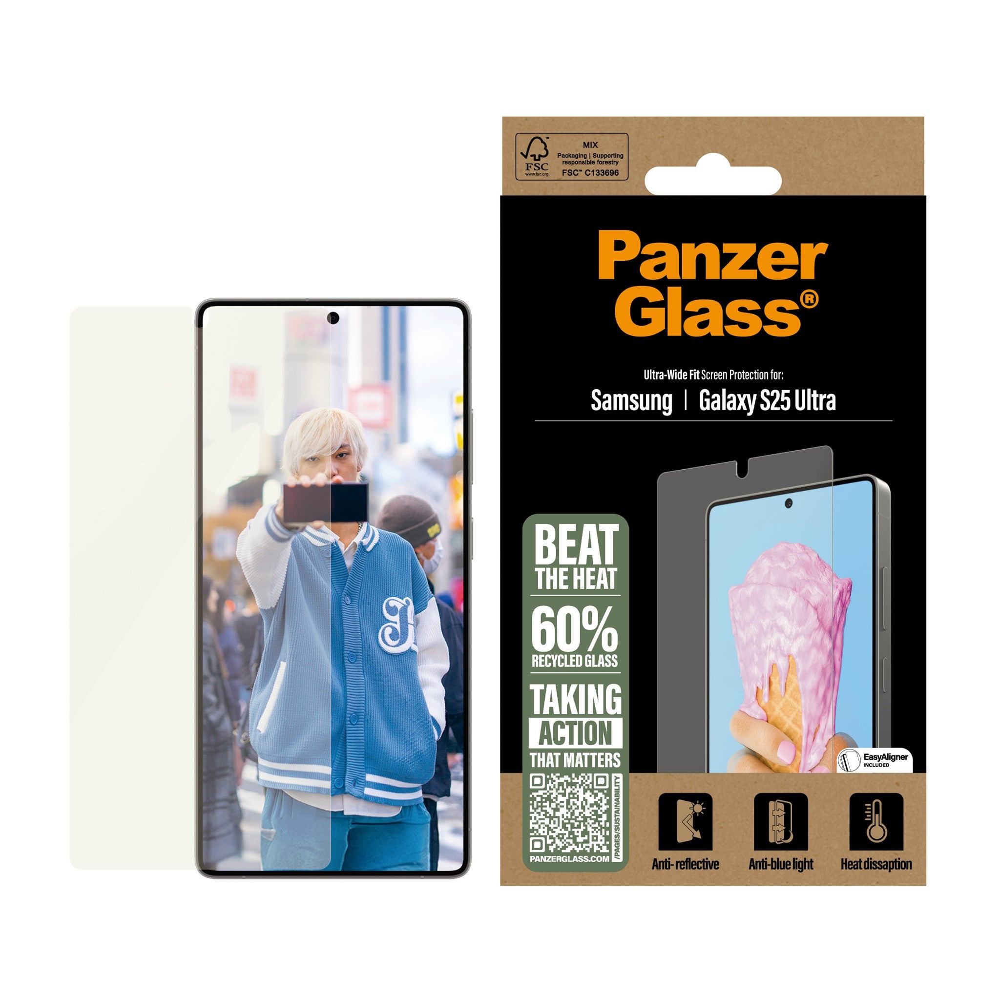 PanzerGlass® All-in-One Screen Protector Samsung Galaxy S25 Ultra | Ultra Wide Fit