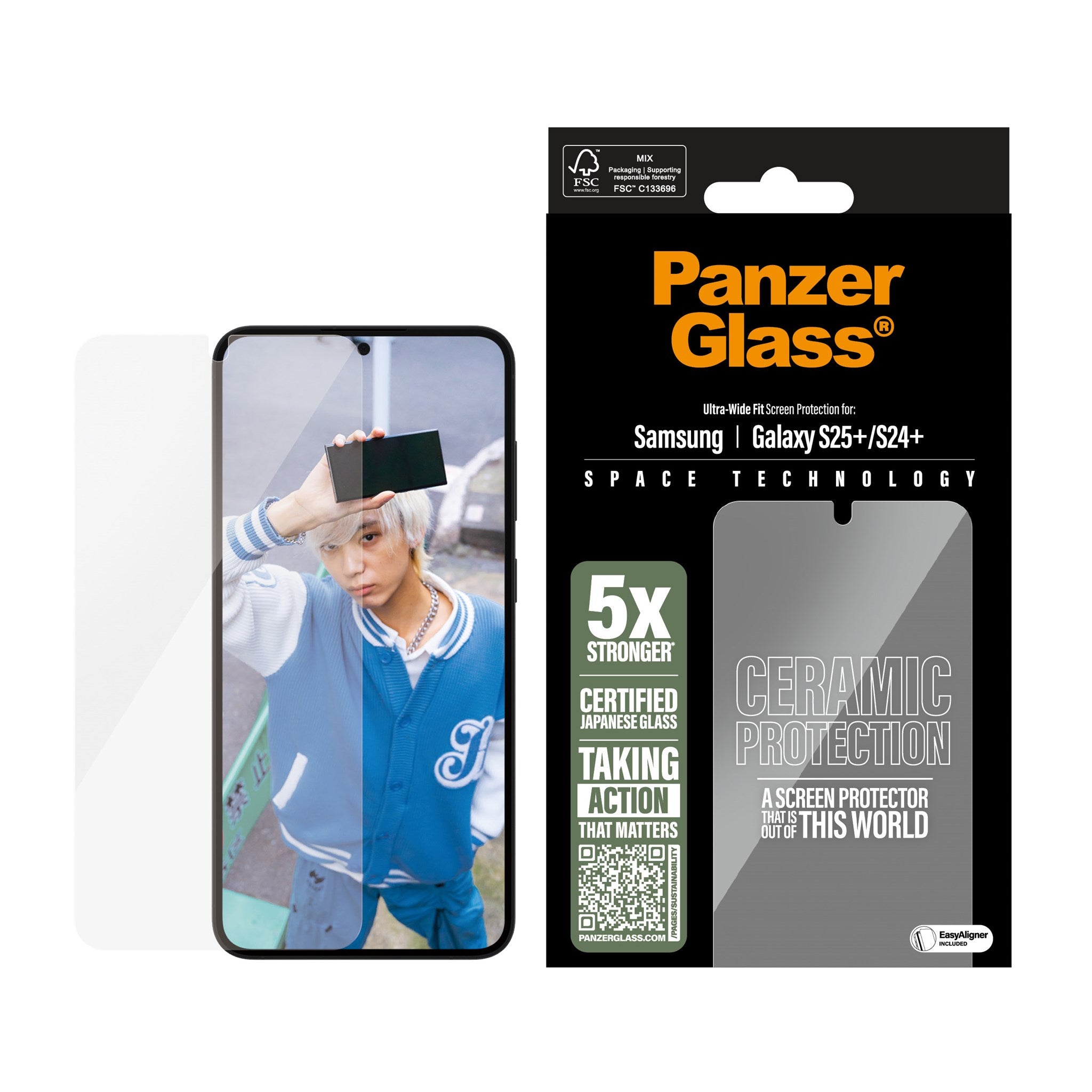 PanzerGlass® Ceramic Screen Protector Samsung Galaxy S25+ | S24+ | Ultra-Wide Fit