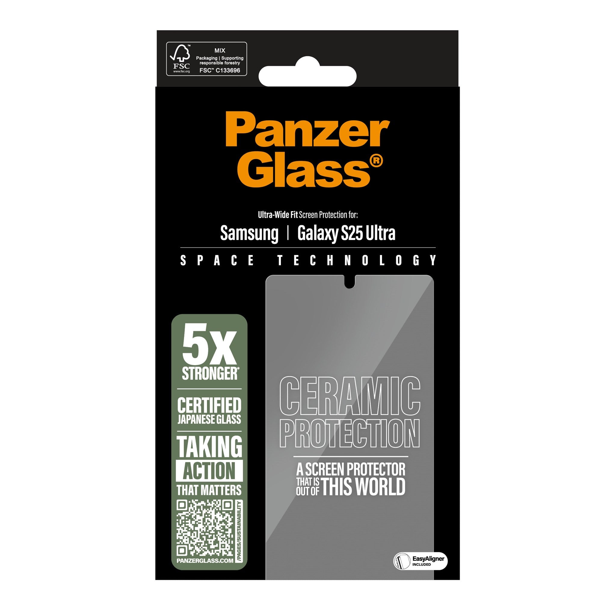 PanzerGlass® Ceramic Screen Protector Samsung Galaxy S25 Ultra | Ultra-Wide Fit
