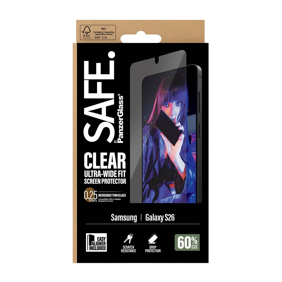 SAFE. by PanzerGlass® Screen Protector Samsung Galaxy S26 | Ultra-Wide Fit w. EasyAligner