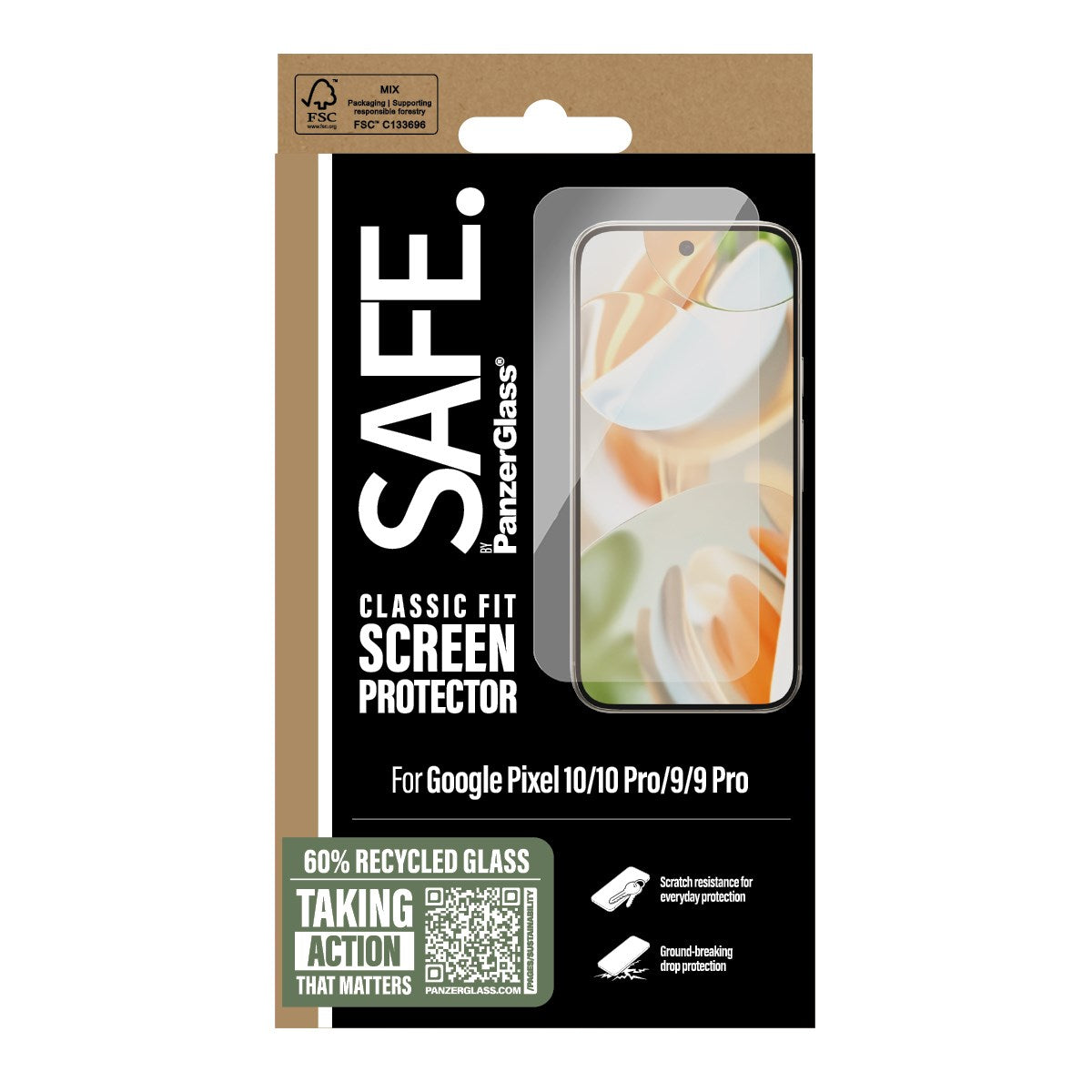 SAFE. by PanzerGlass® Screen Protector Google Pixel 10 | 10 Pro | 9 | 9 Pro | Classic Fit