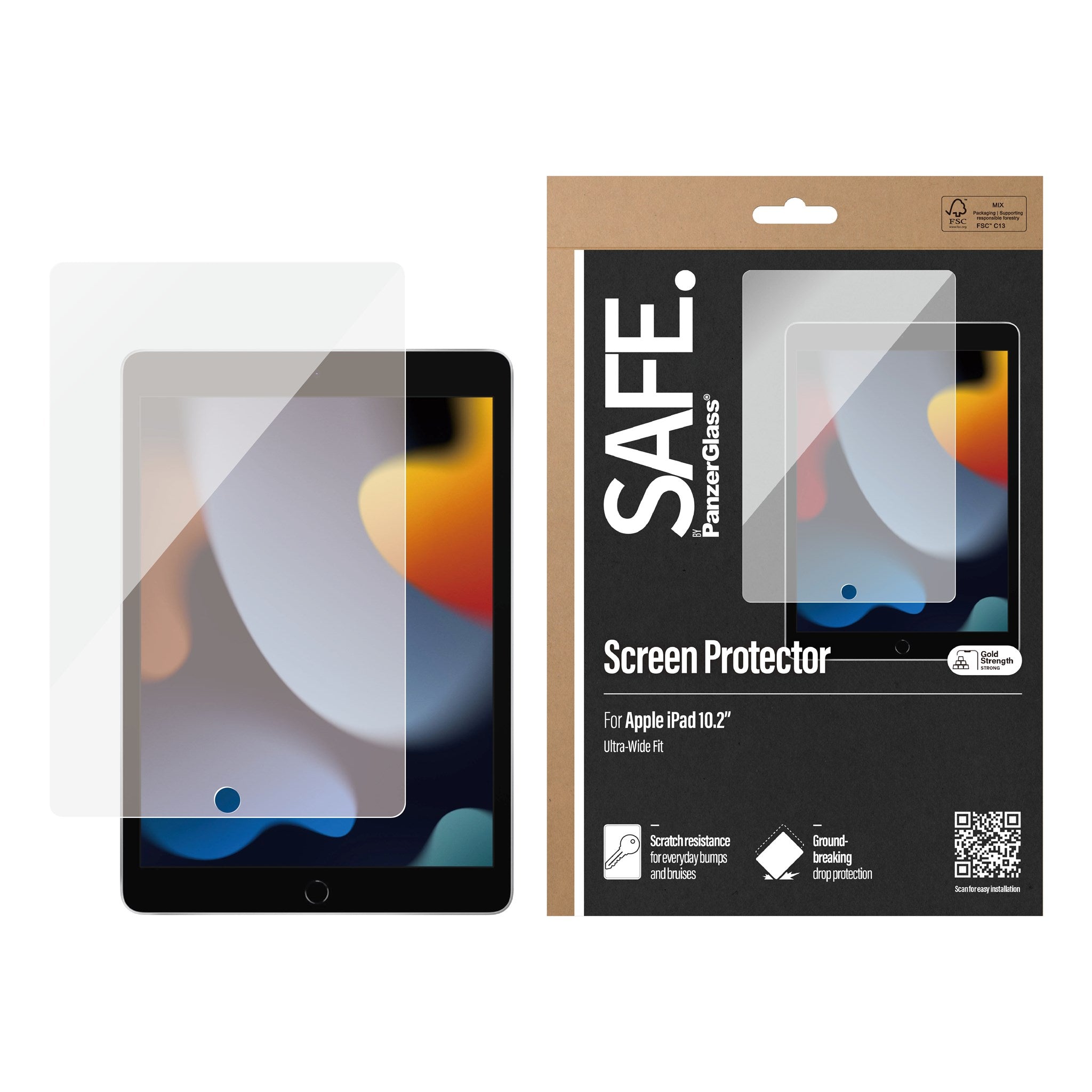 SAFE. by PanzerGlass® Screen Protector iPad 10.2'' (2019-2021) | Ultra-Wide Fit