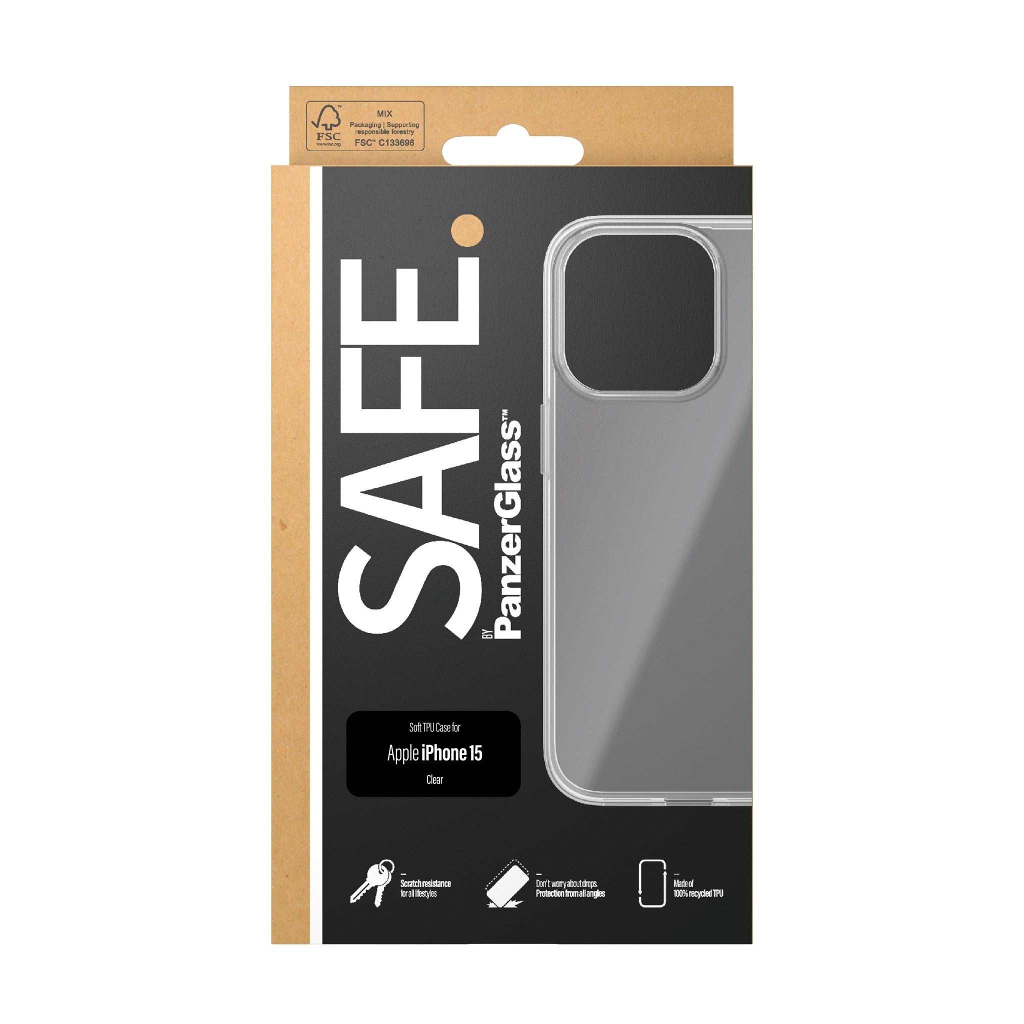 SAFE. by PanzerGlass® TPU Case Transparent iPhone 15
