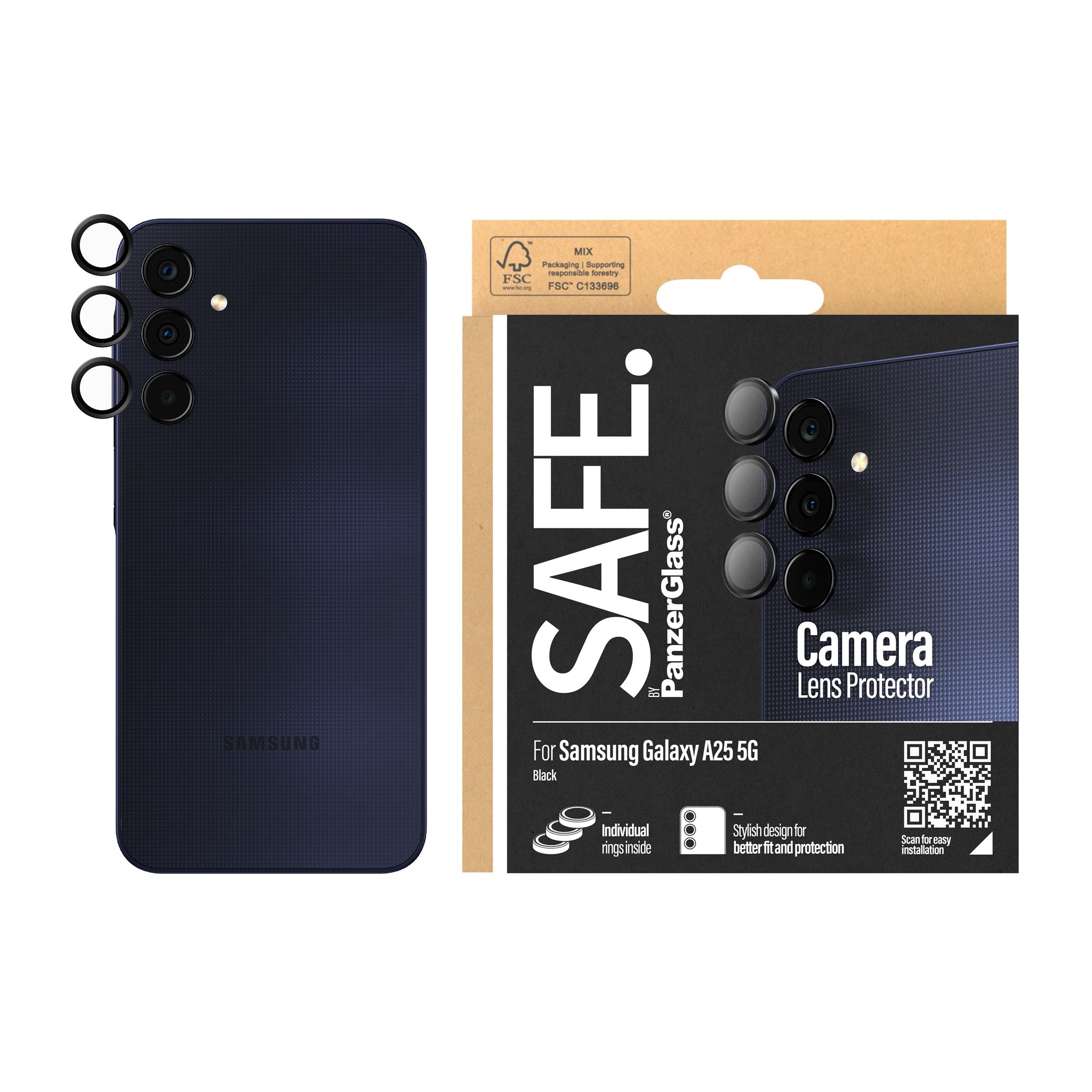 SAFE. by PanzerGlass® Camera Lens Protector Black Samsung Galaxy A25 5G