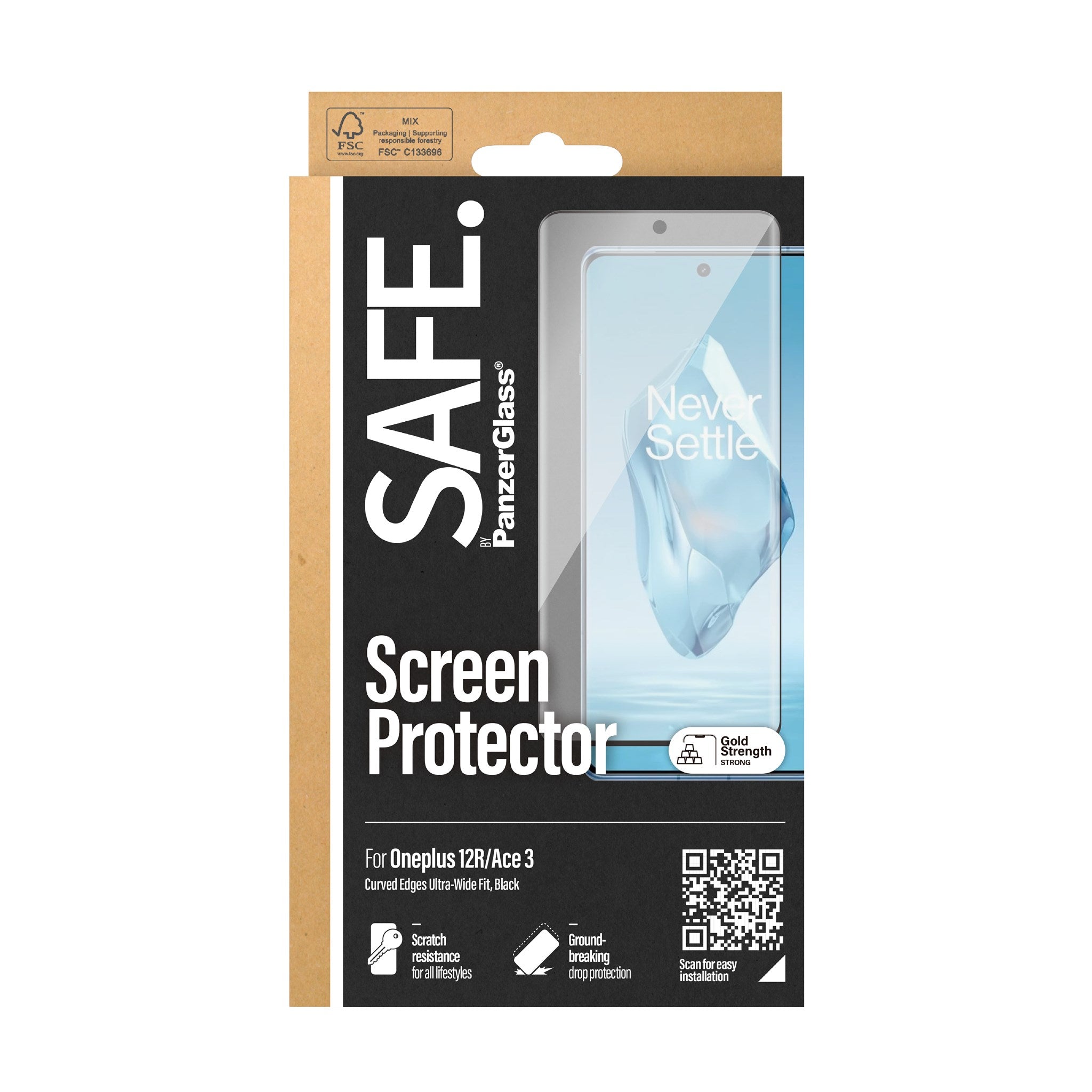 SAFE. by PanzerGlass® Screen Protector OnePlus 12R | Ultra-Wide Fit