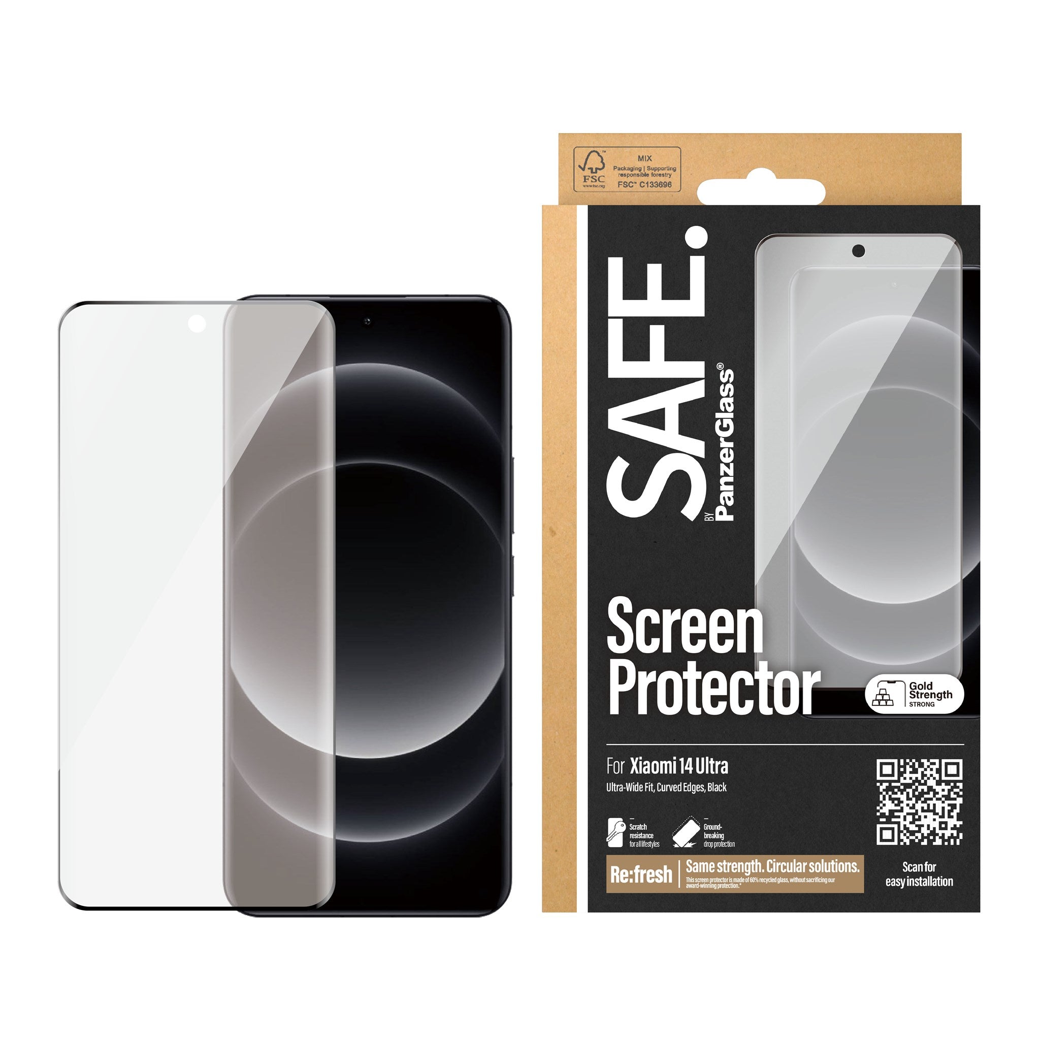 SAFE. by PanzerGlass® Screen Protector Xiaomi 14 Ultra | Ultra-Wide Fit