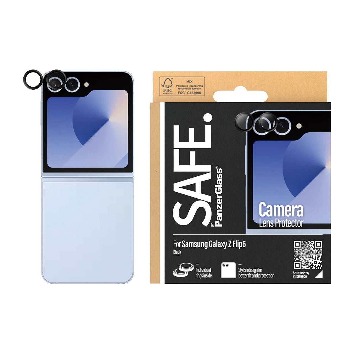 SAFE. by PanzerGlass® Camera Lens Protector Black for Samsung Galaxy Z Flip6
