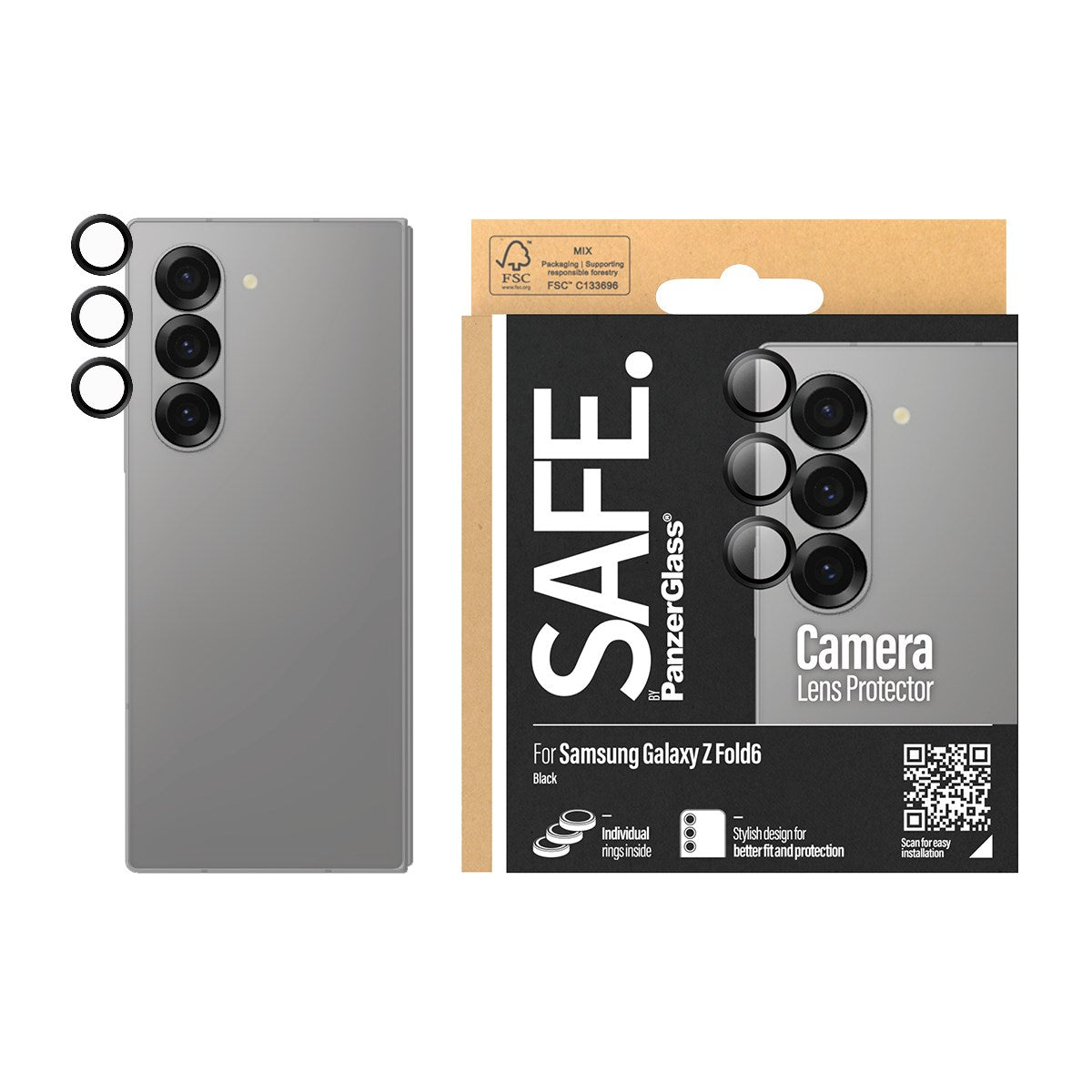 SAFE. by PanzerGlass® Camera Lens Protector Black for Samsung Galaxy Z Fold6