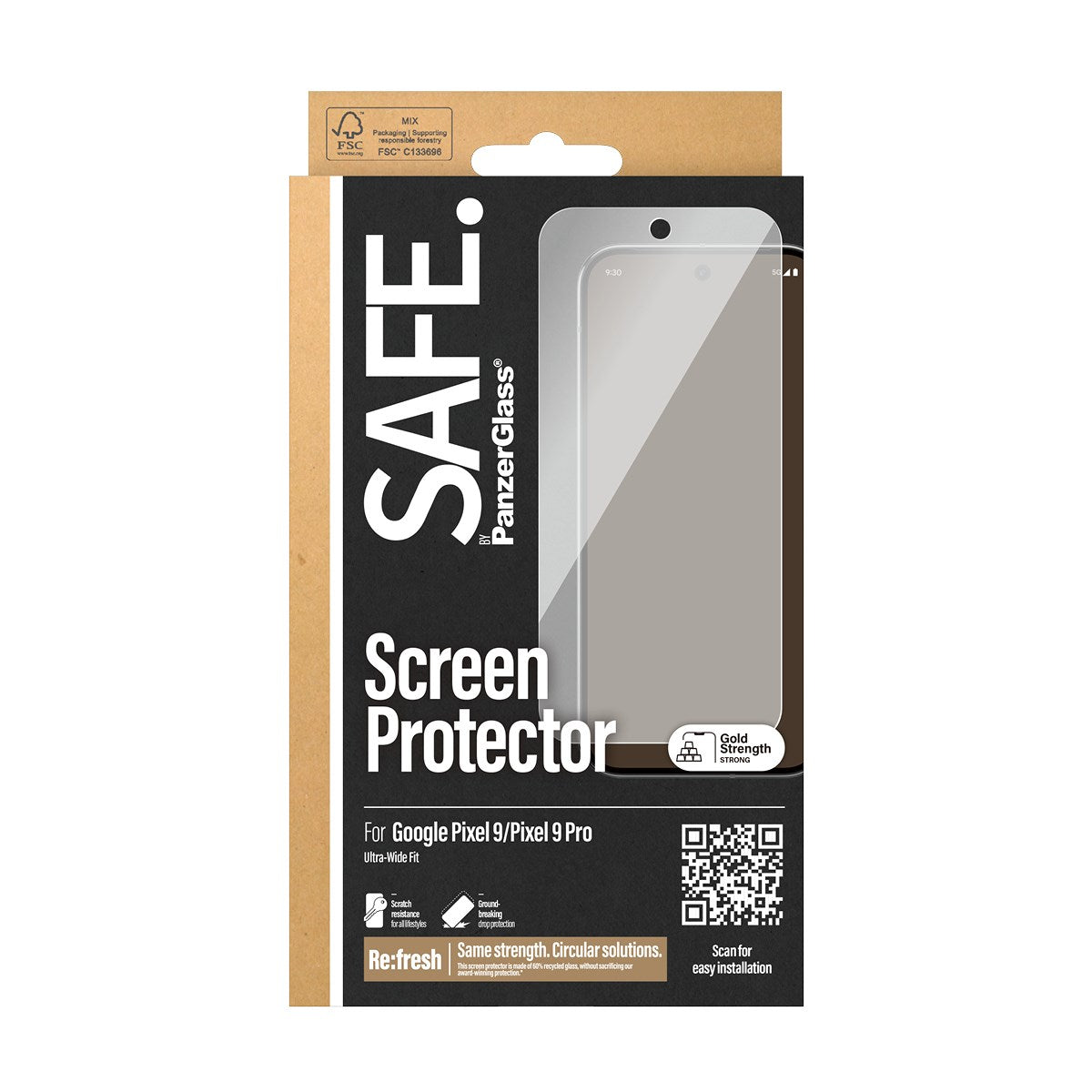 SAFE. by PanzerGlass® Screen Protector Google Pixel 9 | 9 Pro | Ultra-Wide Fit