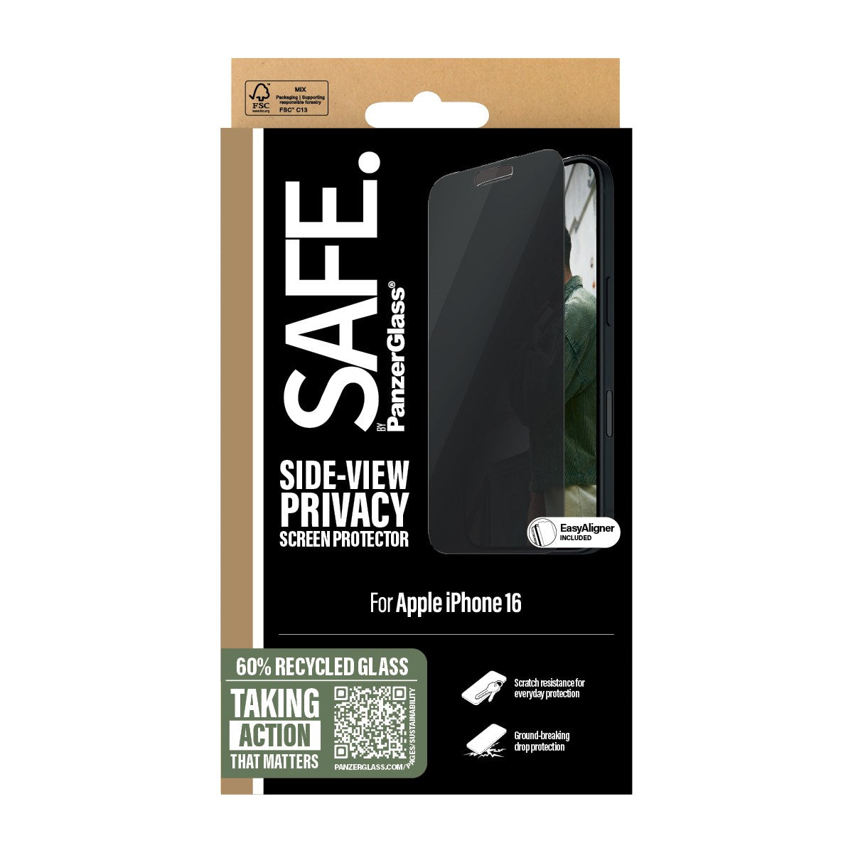SAFE. by PanzerGlass® Privacy Screen Protector iPhone 16 | 15 | Ultra-Wide Fit