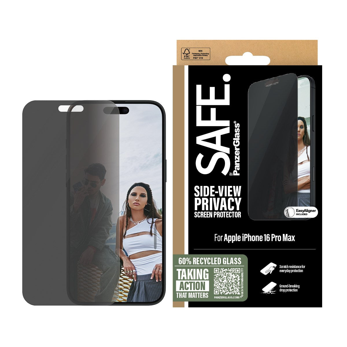SAFE. by PanzerGlass® Privacy Screen Protector iPhone 16 Pro Max | Ultra-Wide Fit