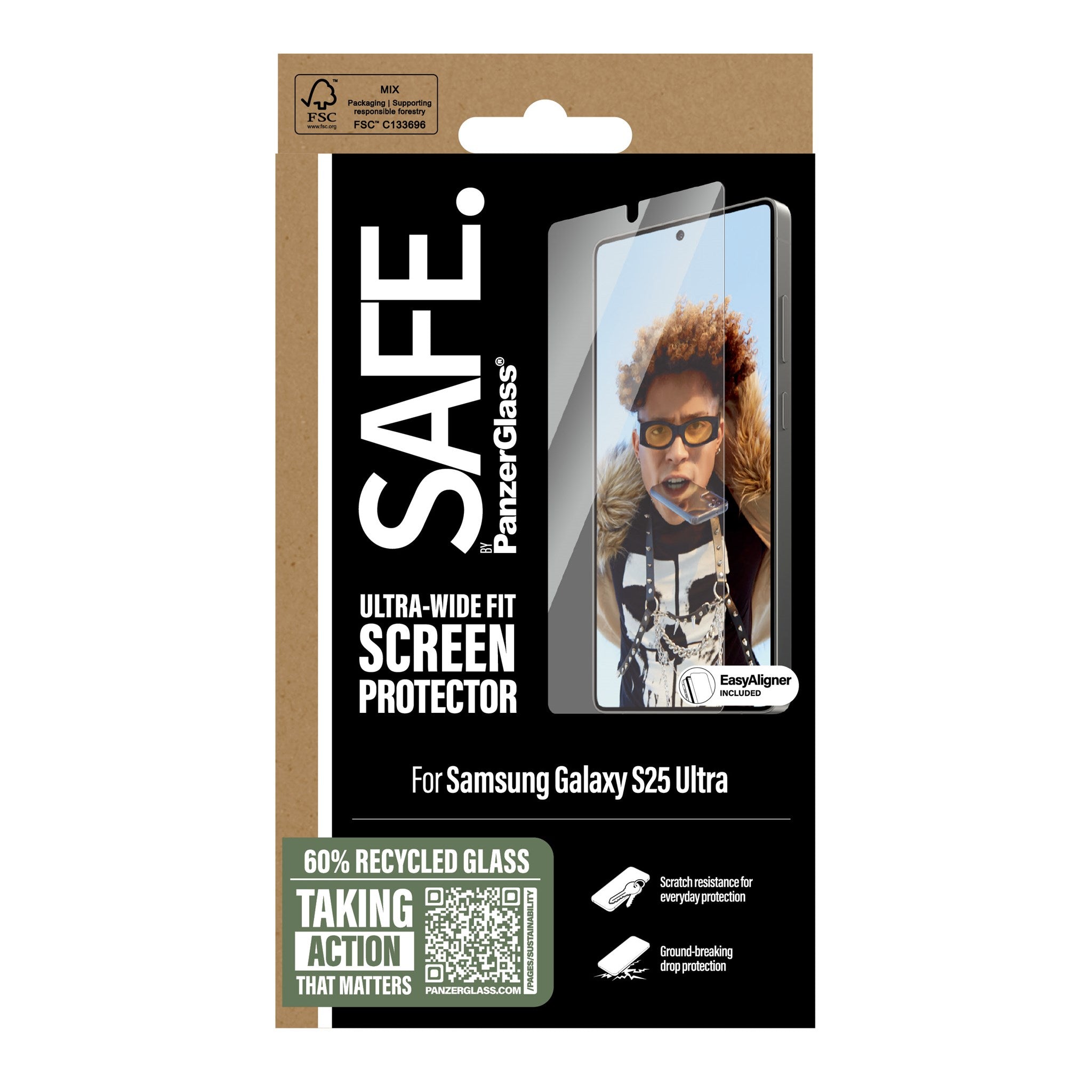 SAFE. by PanzerGlass® Screen Protector Samsung Galaxy S25 Ultra | Ultra-Wide Fit w. Aligner