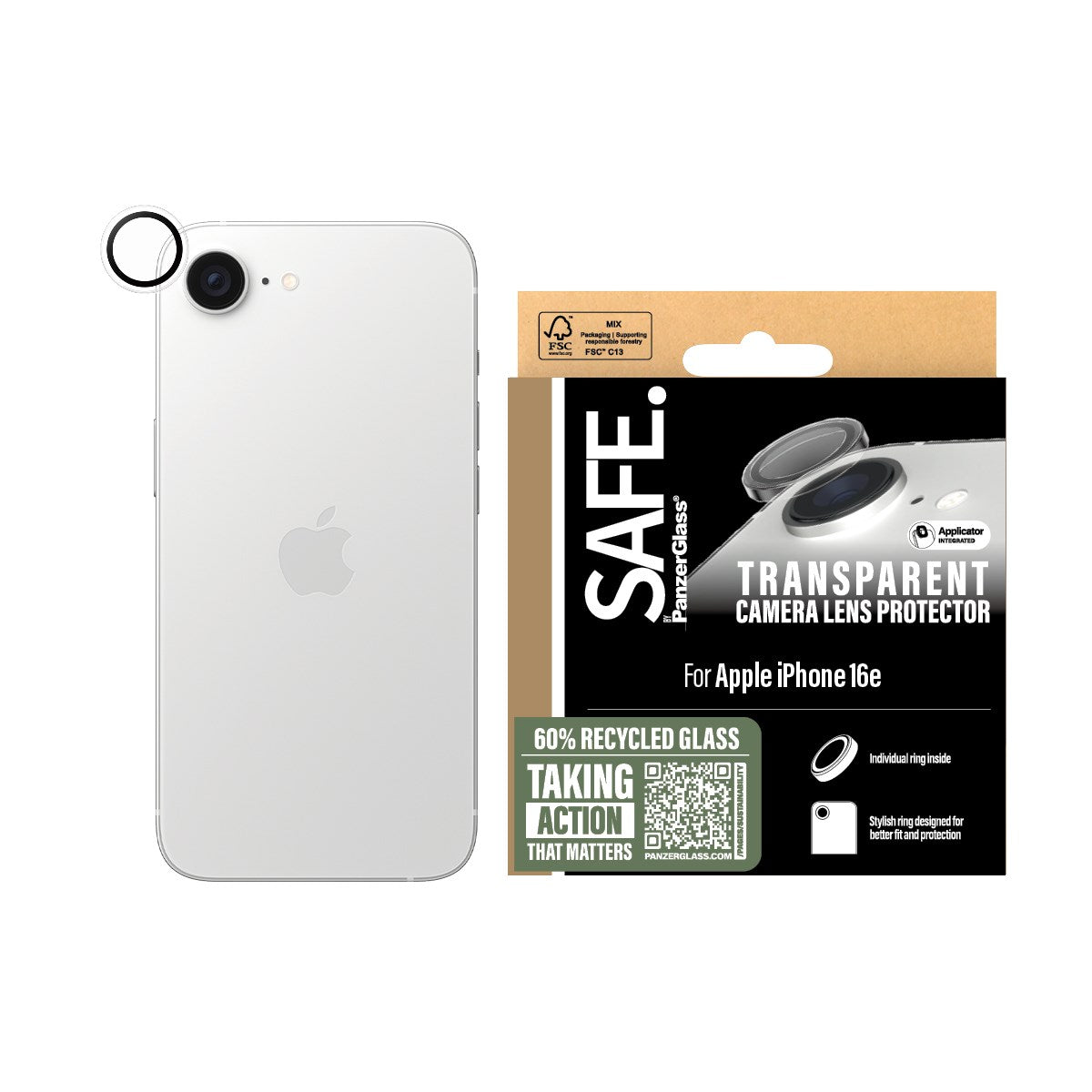 SAFE. by PanzerGlass® Camera Lens Protector Transparent iPhone 16e