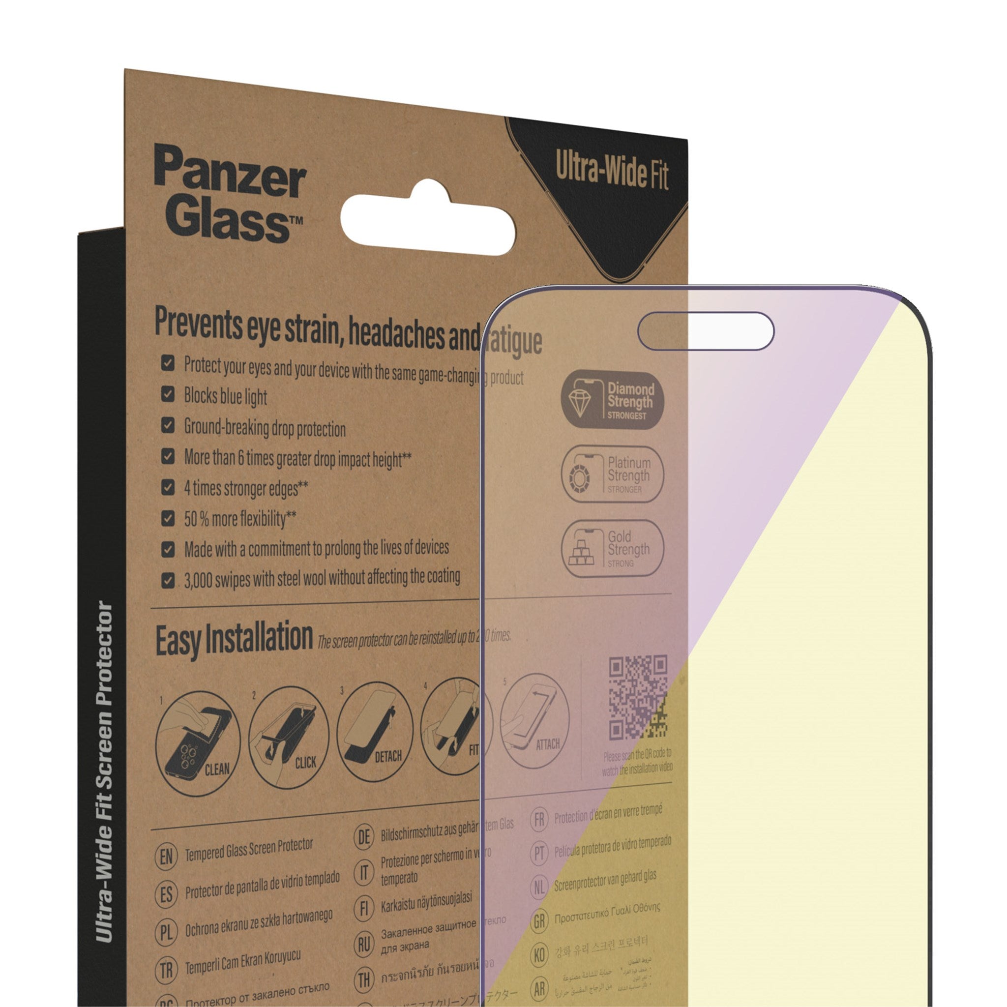 PanzerGlass® Anti-blue light Screen Protector iPhone 14 Pro | Ultra-Wide Fit w. EasyAligner