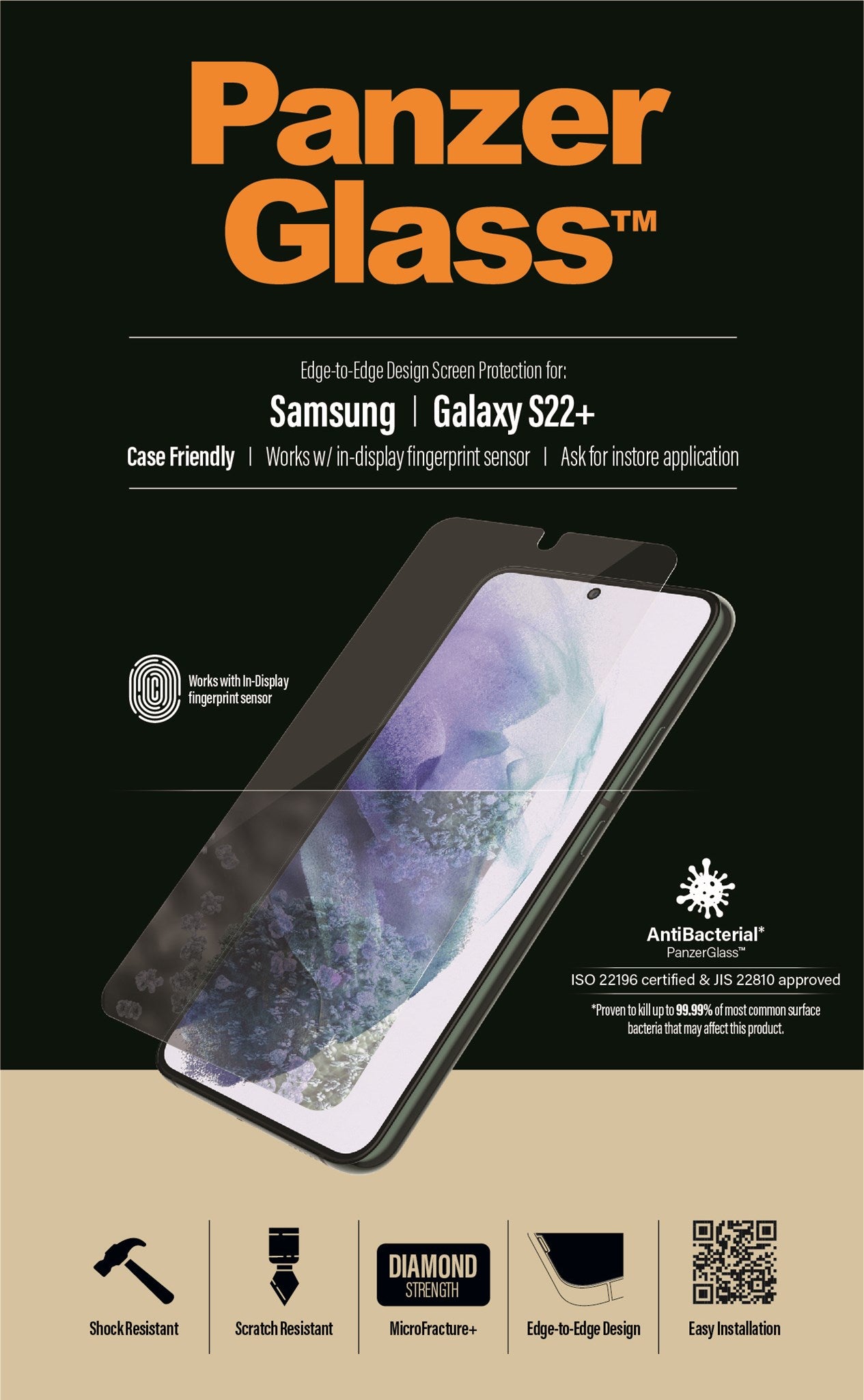 PanzerGlass® UltraForce1 Samsung Galaxy S22+ | Screen Protector