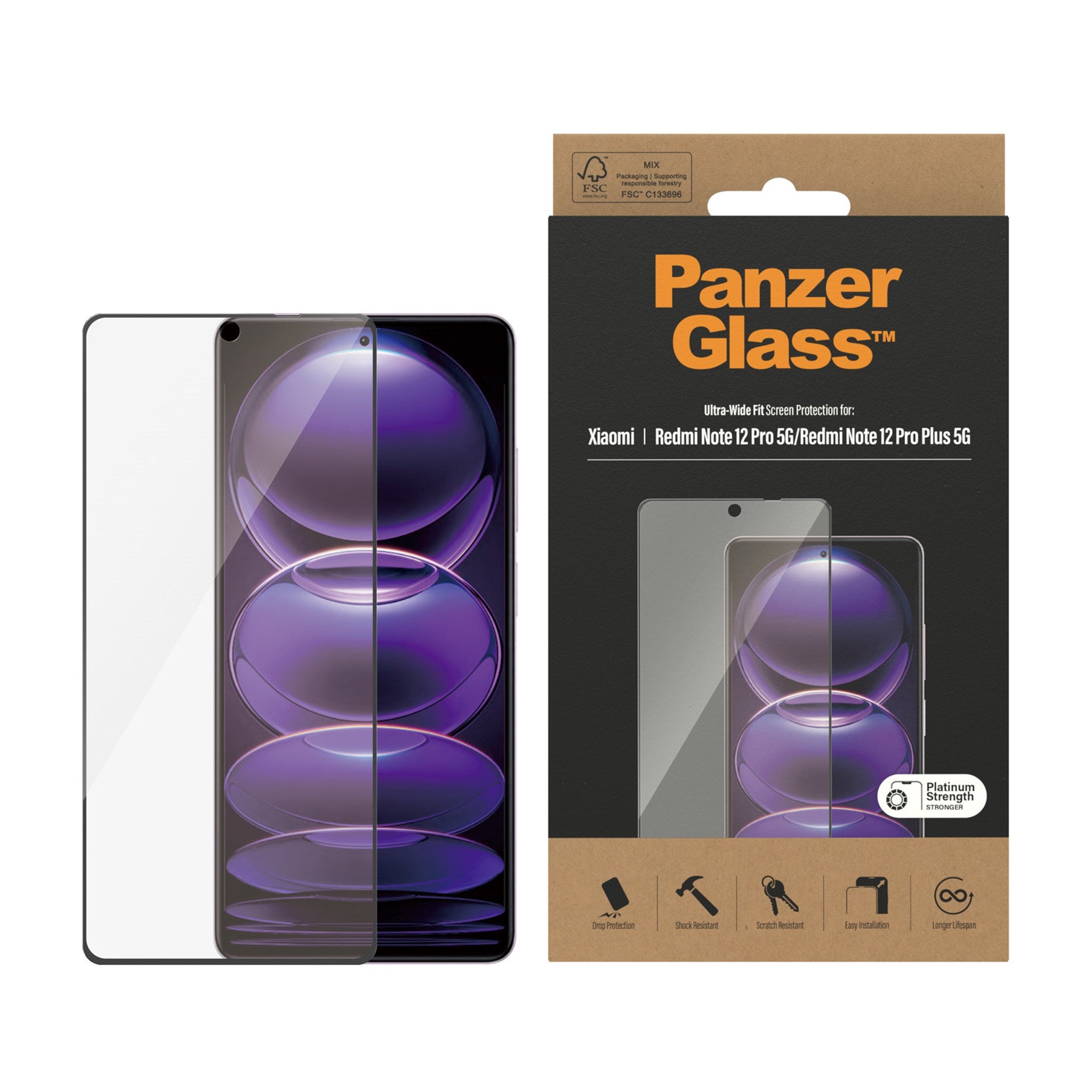 PanzerGlass® Screen Protector Xiaomi Redmi Note 12 Pro | 12 Pro Plus | Poco X5 Pro | Ultra-Wide Fit 2